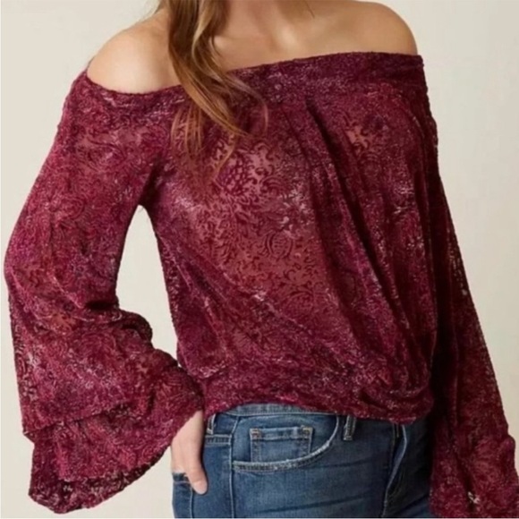 Free People Tops - Free People Ginger Berry Off-the-Shoulder Top